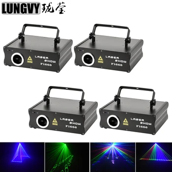 

Free Shipping 4pcs/lot 430mw 3D And Grating Effect RGB Stage Light Party Laser Light Patterns Laser Projector Led Colorful DJ