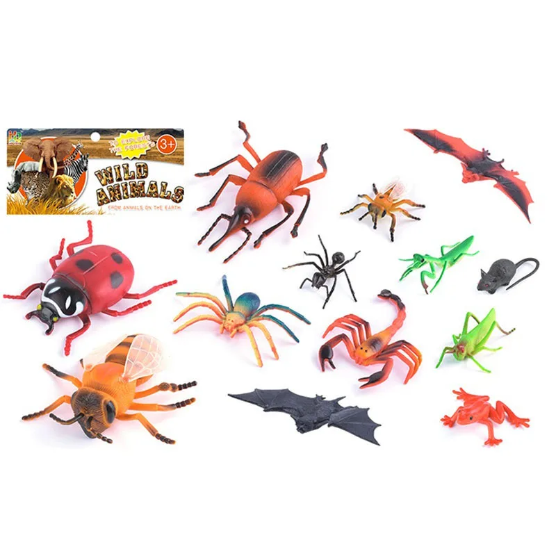 

13-Model Insect Toy Model Bees Beetle Scorpion Bat Animal Model Mini Insect Model