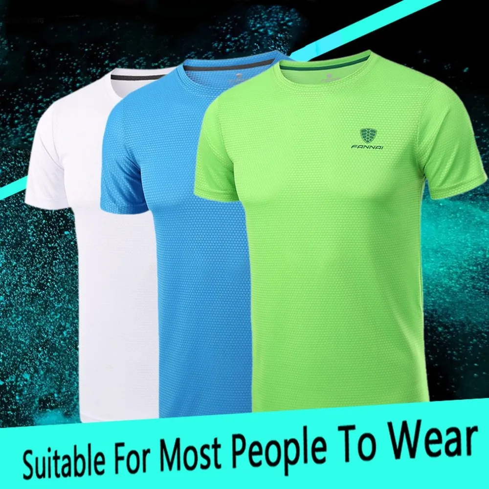 

Fannai Men's Sportswear Running Shirt Men Sport T-shirt Outdoor Jogging Tops Gym Loose Training Short Sleeve Shirt