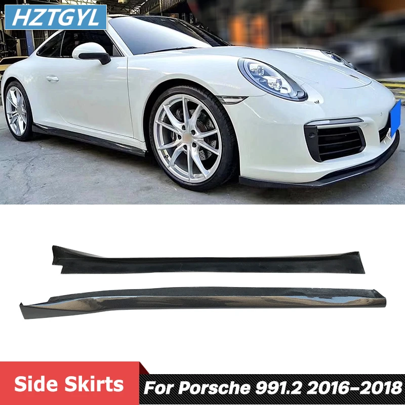 

Carbon Fiber Material Side Skirts Extensions Lip For Porsche 911 991.2 Car Body Kit Tuning 2016-2018