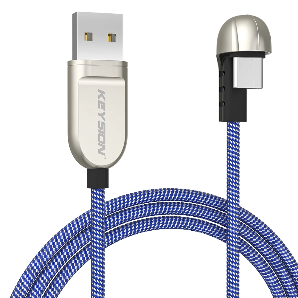Синий KEYSION цинковый сплав игровой TYPE-C кабель для samsung A50 70 S10 3.1A Быстрая зарядка USB C зарядное устройство кабель для Xiaomi mi 9t красный mi Note 8 - Цвет: Синий