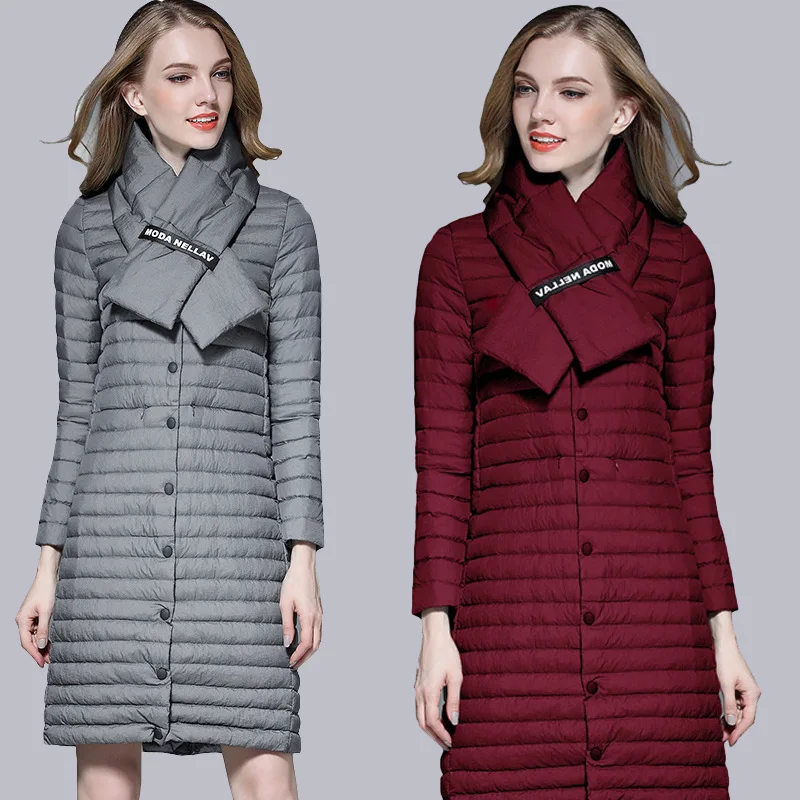 Solid Gray Winter Coat For Young Lady Detachable Collar Duck Down Outdoor Down Jacket Warm Overcoat Snow-outwear Plus Size 3XL