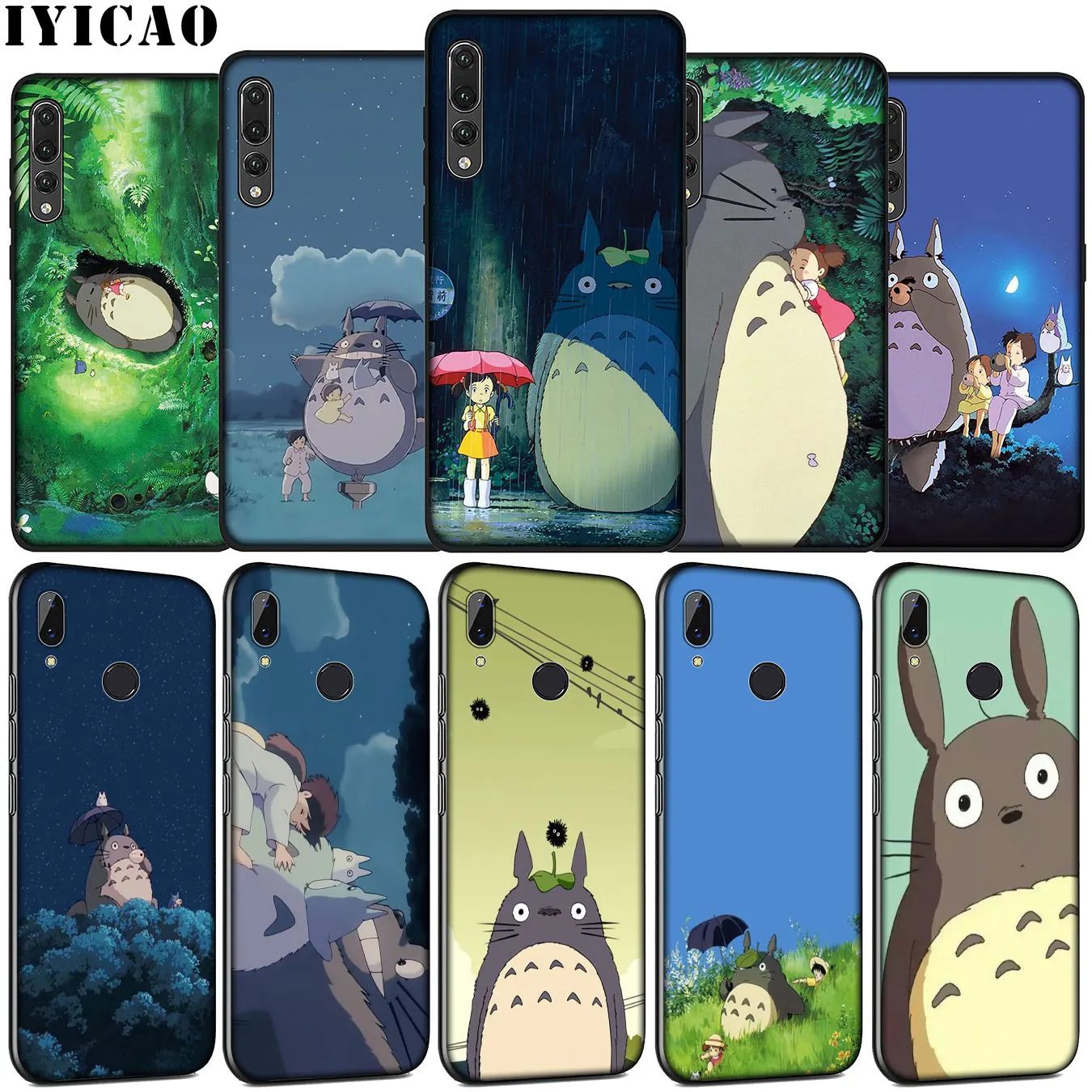 Мягкий силиконовый чехол IYICAO My Neighbor Totoro для Huawei P30 P20 Pro P10 P9 Lite Mini 2017 2016 черный P Smart Z
