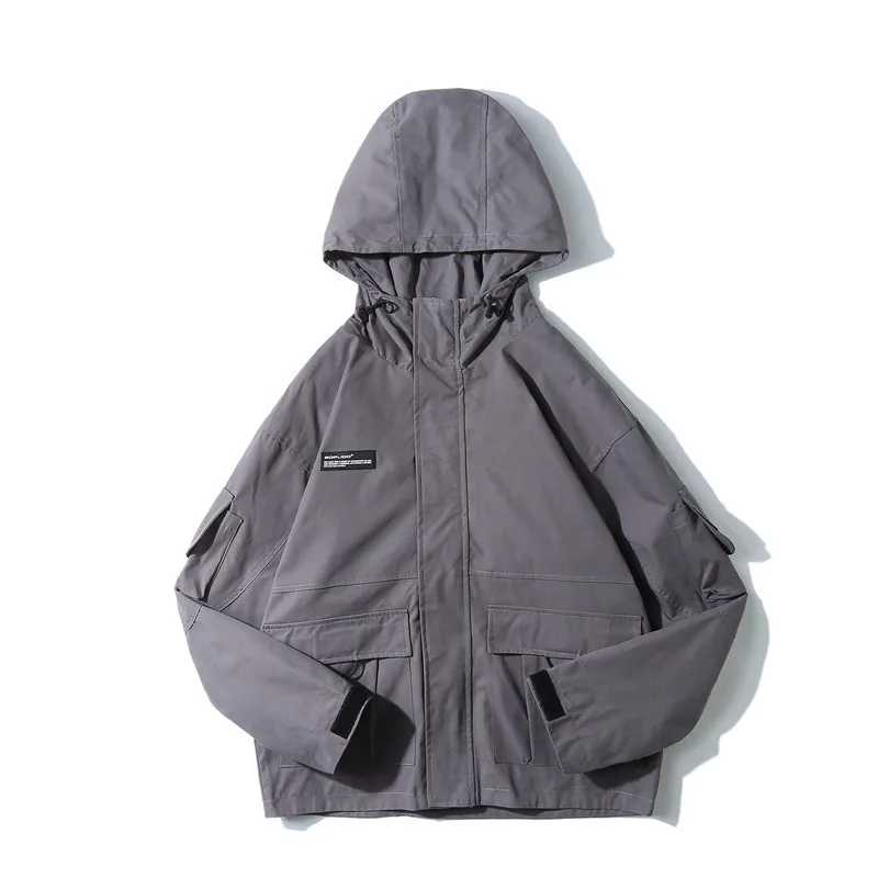 

Tang Mu Cool Spring New Style Japanese-style Hooded Coat Men's Loose-Fit Popular Brand Labeling Multi-pockets Workwear Casual Co