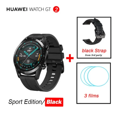 Black n black S n f Huawei Watch GT 2, умные часы, Bluetooth, умные часы, 5,1, 14 дней, время работы от батареи, телефонный звонок, частота сердечных сокращений для Android iOS - Цвет: Black n black S n f