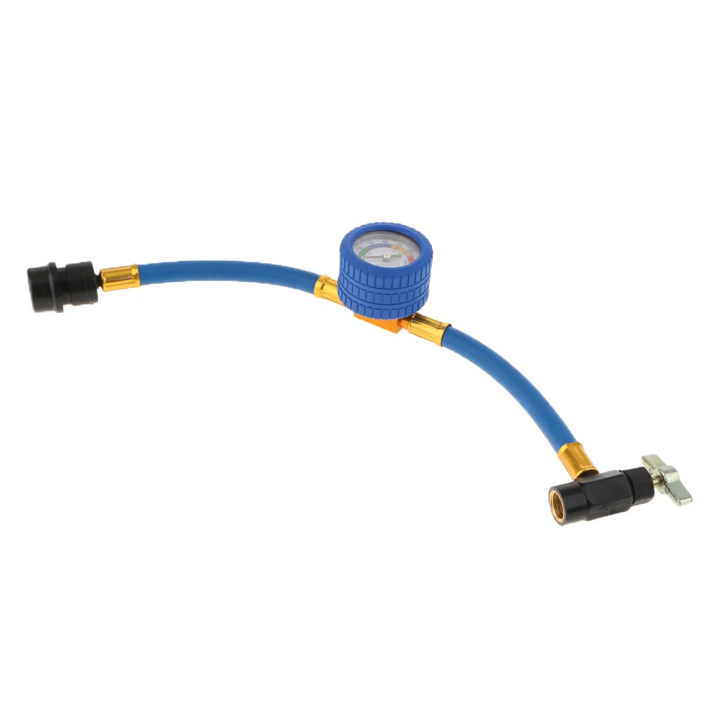 Car R134-A Recharge Measuring Hose A/C  Charging Pipe with Gauge