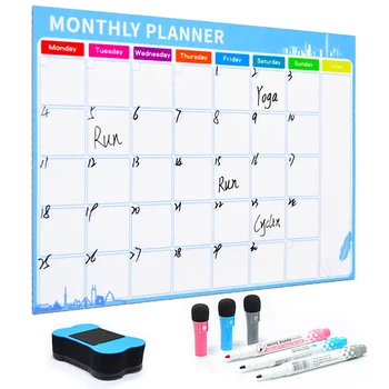 

DIY Magnetic Refrigerator Sticker Calendar Schedules Monthly Weekly Planner Whiteboard Eraser Reusable Markers Message Board