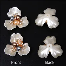  36x40mm Three Petals Shell Flowers White Shell Mother of Pearl Pendants Pearl Flowers for Jewelry Making Necklace Earrings DIY 