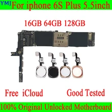 16 Гб/64 Гб/128 ГБ для iPhone 6S Plus материнская плата с/без Touch ID, оригинальная разблокированная материнская плата для iPhone 6S Plus+ Система IOS