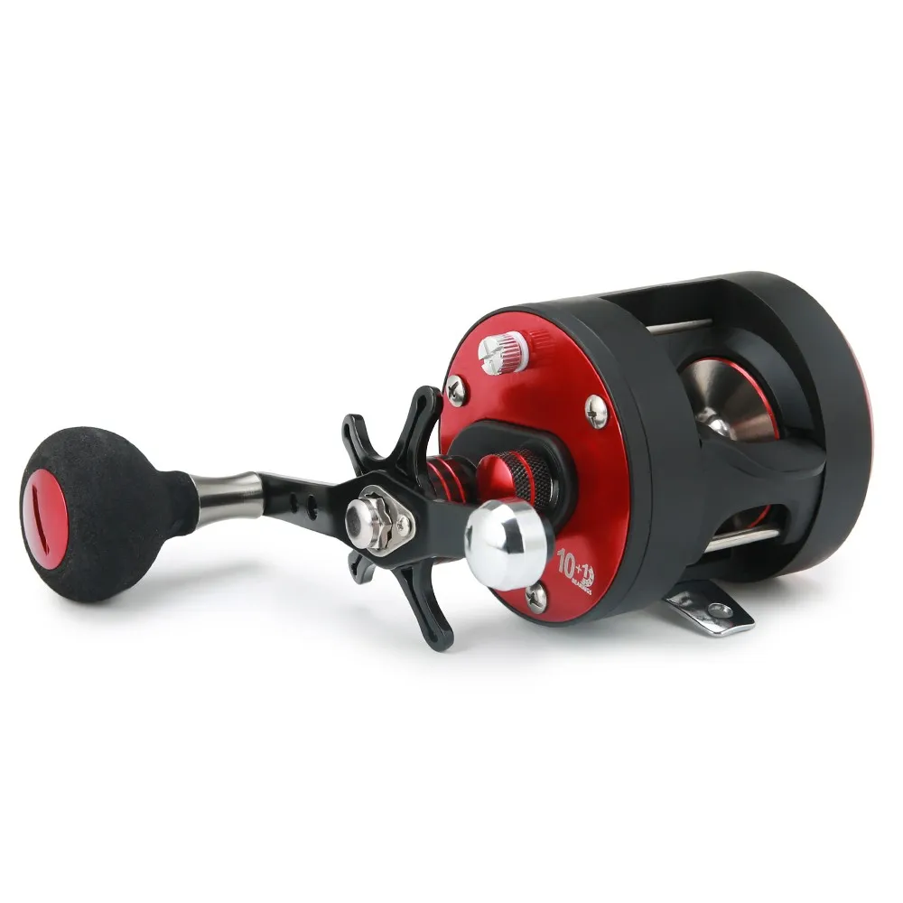 10+1 BB Fishing Reel Left/Right 5.6:1 Trolling Reel Drum Fishing Reel Snakehead Bass Salmon Fishing Reel JXF