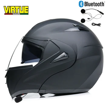

Double lens flip up helmet Bluetooth motorcycle helmet motocross full face helmet racing helmet DOT