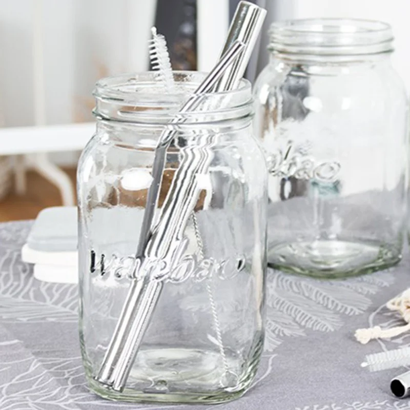 Новые соломенные многоразовые трубочки включают щетки изгибы прямые трубы