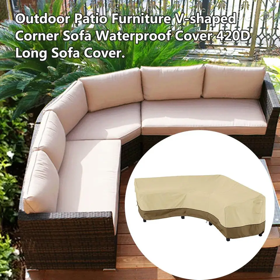 Outdoor Cover Waterproof Furniture Cover Veranda V Shape Sofa Cover Garden Patio Beach Protector Rain Snow Dustproof 420d Oxford All Purpose Covers Aliexpress