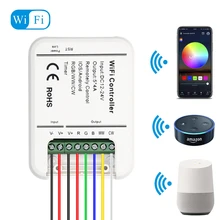 DC12V 24V Wifi LED Controller RGB/RGBW/RGBWW Strip 16 Million Colors Music and Timer Mode Wifi Control by IOS/Android Smartphone