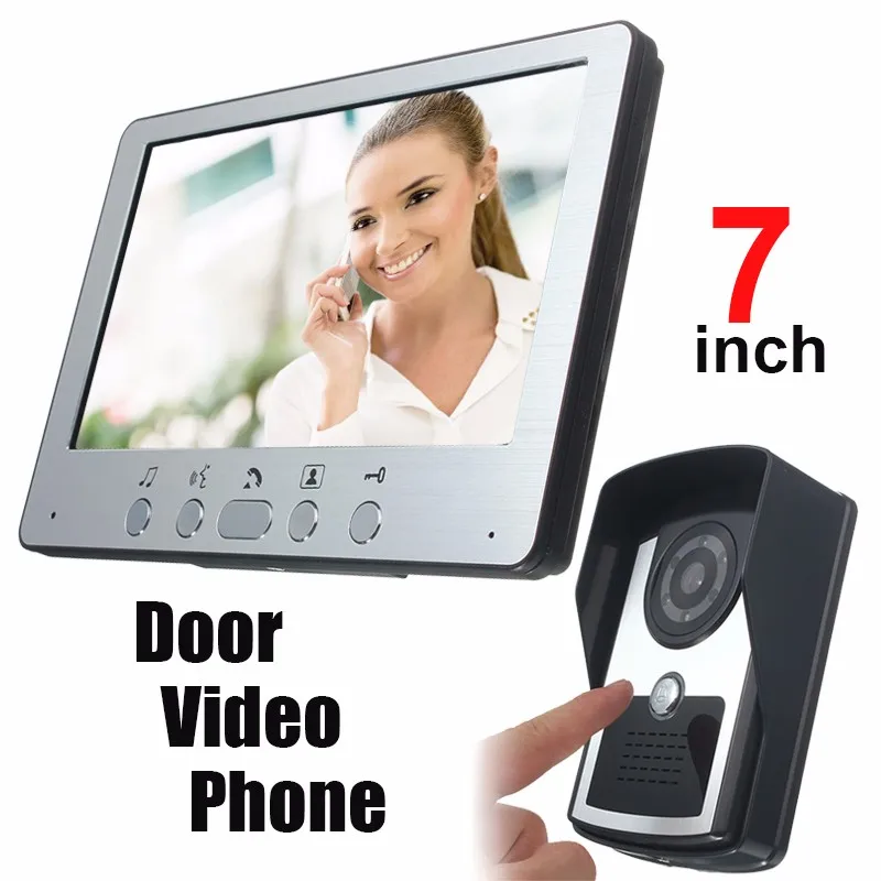 

7 inch Door Video Phone LCD Wired Video Door Phone Visual Video Intercom Speakerphone Intercom System Waterproof Outdoor