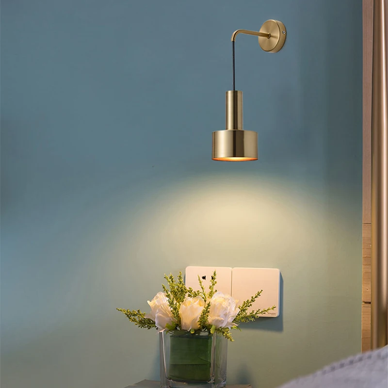Nordic Modern LED wall lamp gold black E27 sconces light indoor home kitchen bedside bedroom living room decoration illuminate