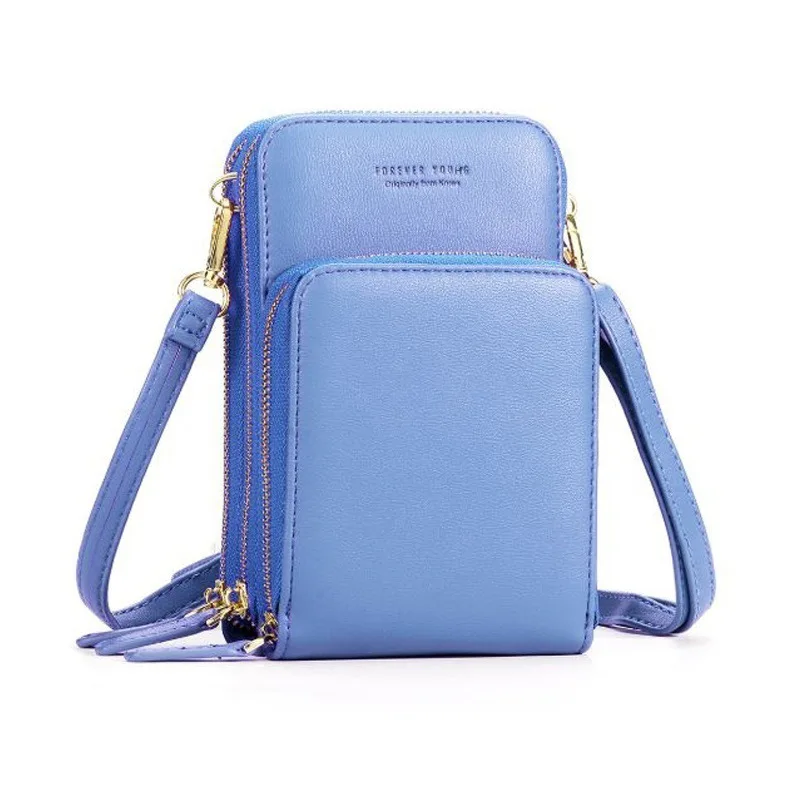 Сумка через плечо для мобильного телефона, сумка для мобильного телефона, модная, для ежедневного использования, держатель для карт, мини летняя сумка на плечо для женщин, кошелек - Цвет: Sky Blue