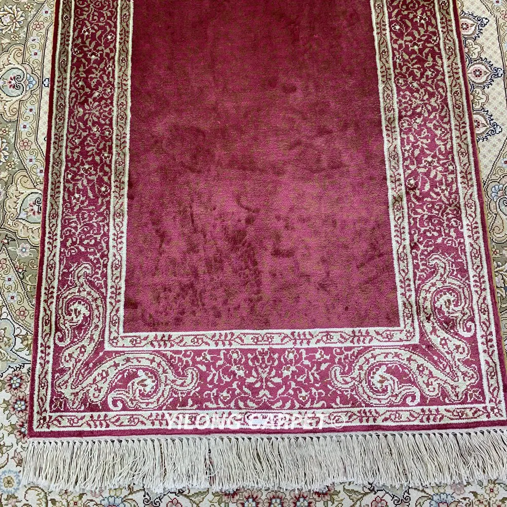 Yilong 2'x3' турецкий Шелковый ковер красный ручной работы домашний пол коврики(HF123B