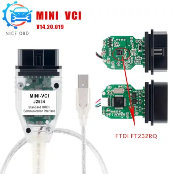 

MINI VCI V14.20.019 j2534 For TOYOTA FTDI FT232RQ/FT232RL TIS Techstream minivci OBD2 Car Diagnostic Auto Scanner Tool