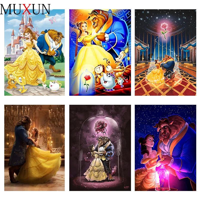 

Full Drill 5D Diy Diamond Painting Beauty And The Beast New Crystal Diamond Embroidery Cross Stitch Mosaic Decoration Gift Ep147