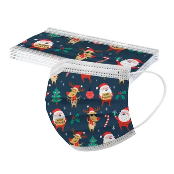 

10pcs Adult's Mask Breathable Disposable Facemask 3 Layer Protective Masks Christmas Breathable Masque Ear Hook Mascarillas