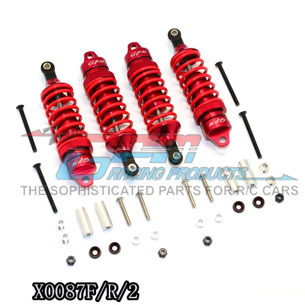 GPM алюминиевый сплав Передний+ задний амортизатор демпфер для TRAXXAS XO-1 1/7 4 шт. радиоуправляемая Игрушечная машина