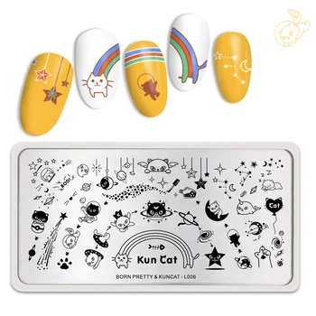 

BORN PRETTY&KunCat Signed Jointly Stamping Plate Rectangle Star Trek Nail Art Stamp Tools Stamping Template Stamp DIY Design