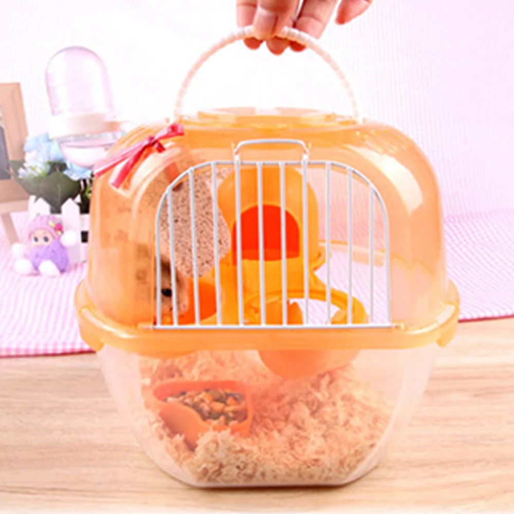 Creative Apple-Shaped Double-Deck Hamster Cage Apple Shape Portable Outdoor Pet Carrying Cage About 19*16*19cm