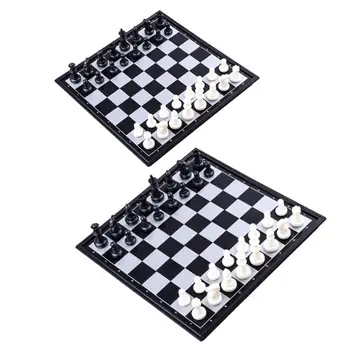 

3 in 1 Foldable Magnetic International Chess Backgammon Checkers Set Portable Plastic Board Game