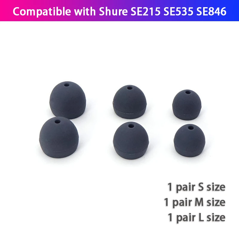 3 пары (6 шт.) L M S вкладыши Силиконовые Наушники Замена для Shure SE215 SE535 SE846|Аксессуары