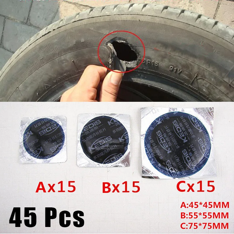 100 stuks bandenreparatiepatch, 58mm auto ronde natuurlijke rubberen