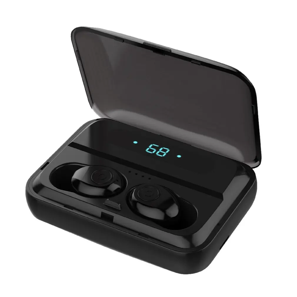 F9-5 TWS Bluetooth Earphone 6D Stereo Mini Wireless Earbuds LED Display Wireless Earphones Headphone with Dual Mic Charging bin