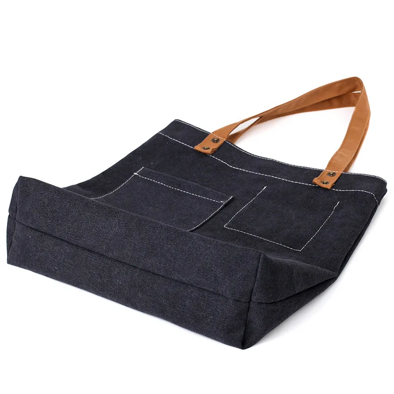 

Origional Korean-style Canvas Bag WOMEN'S Single-shoulder Bag Car Suture Solid Color Simple Versatile Hand Tote Bag