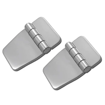

2x Polished Shortside Offset Door Hinges Fitting with Cover for Marine Boat