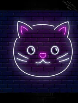 

Neon Sign For Cat animal Glass Tubes Lamp neon decorate room Windows light ub world series Light Advertisement Cold Neon Avize