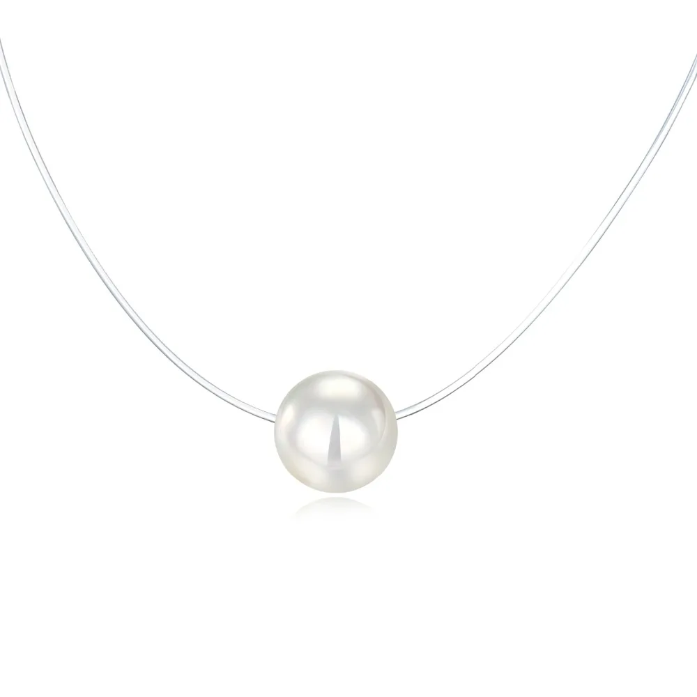 Dayoff-Transparent-Zircon-Round-Pearl-Pendant-Necklace-Women-Jewelry-Charms-Fishing-Invisible-Necklace-Collar-Clavicel-Chain