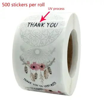 

500pcs Round Thank You Very Much Stickers Handmade Scrapbook Package Seal Label