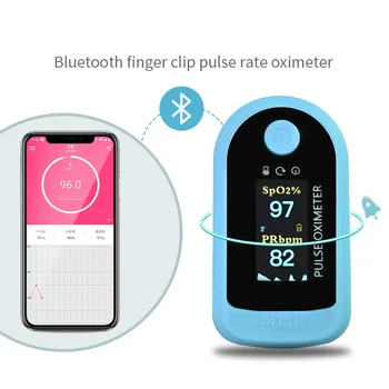 

Bluetooth 4.0 Oximeter Pulse Oximetry Monitor Home Portable Finger Clip Heart Rate Detector OLED Display Oximetro de dedo