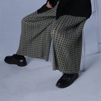 

LANMREM high qualtiy pleated trousers for women 2020 spring summer new design printed wide leg pants famale casual tide YJ29506