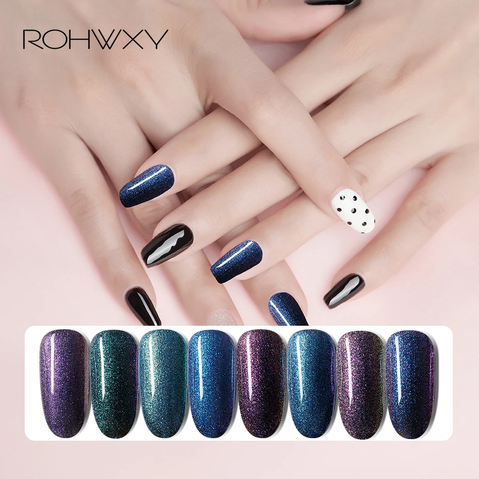 ROHWXY Chameleon Nail Gel Polish 15 ML UV LED Varnish For Manicure Soak Off Lacquer Long Lasting Color Coat Painting | Красота и