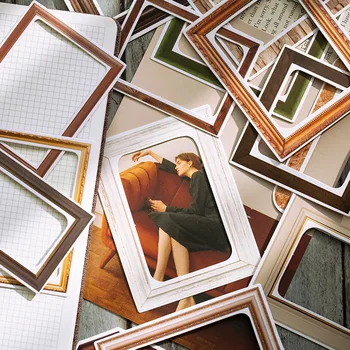 

30 Pcs/set Vintage Photo Frame Sticker Pack Retro Journal Stickers Vintage Border Pattern Diary Ablum Decorative Stickers