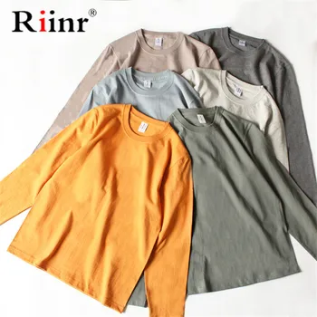 

Soild Color White Tshirt Men Women Summer Long Sleeve Plus Size Casual Cotton Tee Tops Fashion Harajuku Tops Gray Green Tshirt