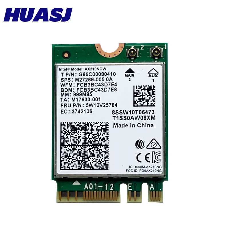 Huasj Wifi Ax210 Wifi 6e Ax210ngw M.2 Ngff 2400mbps para Intel 2.4ghz 5g 802.11ax Bluetooth 5.2 Ax200 Placas de rede - Imagem 2
