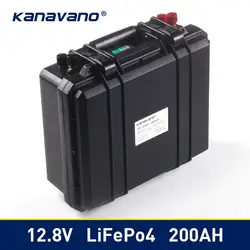 Водонепроницаемый 12v 200Ah Lifepo4 аккумулятор Встроенный BMS 12,8 V для кемперов источник питания EV солнечное хранилище для дома на колесах