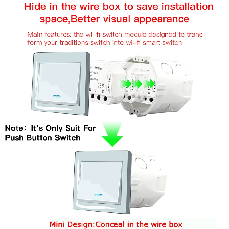 DIY умный WiFi светильник светодиодный диммер Smart Life/Tuya APP пульт дистанционного управления 1/2 переключатель, работает с Alexa Echo Google Home