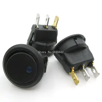 

12V LED Dot Light Car Switch Auto Boat Round Rocker 3Pin ON/OFF Toggle SPST Switch 4 Colors Blue Red
