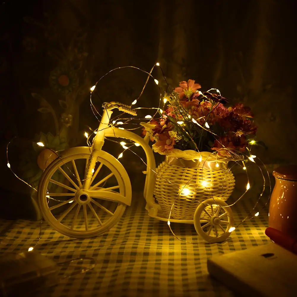 5M 50 Light Led Strip Light Battery Box Home Garden Copper Wire String Fairy Outdoor Christmas Party Wedding Birthday Decoration