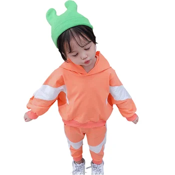 

Clothes For Girls Patchwork Hoodies + Pants 2 Pcs Suit For Girls Cotton Girls Tracksuit Spring Autumn Active Baby Girls Clothes