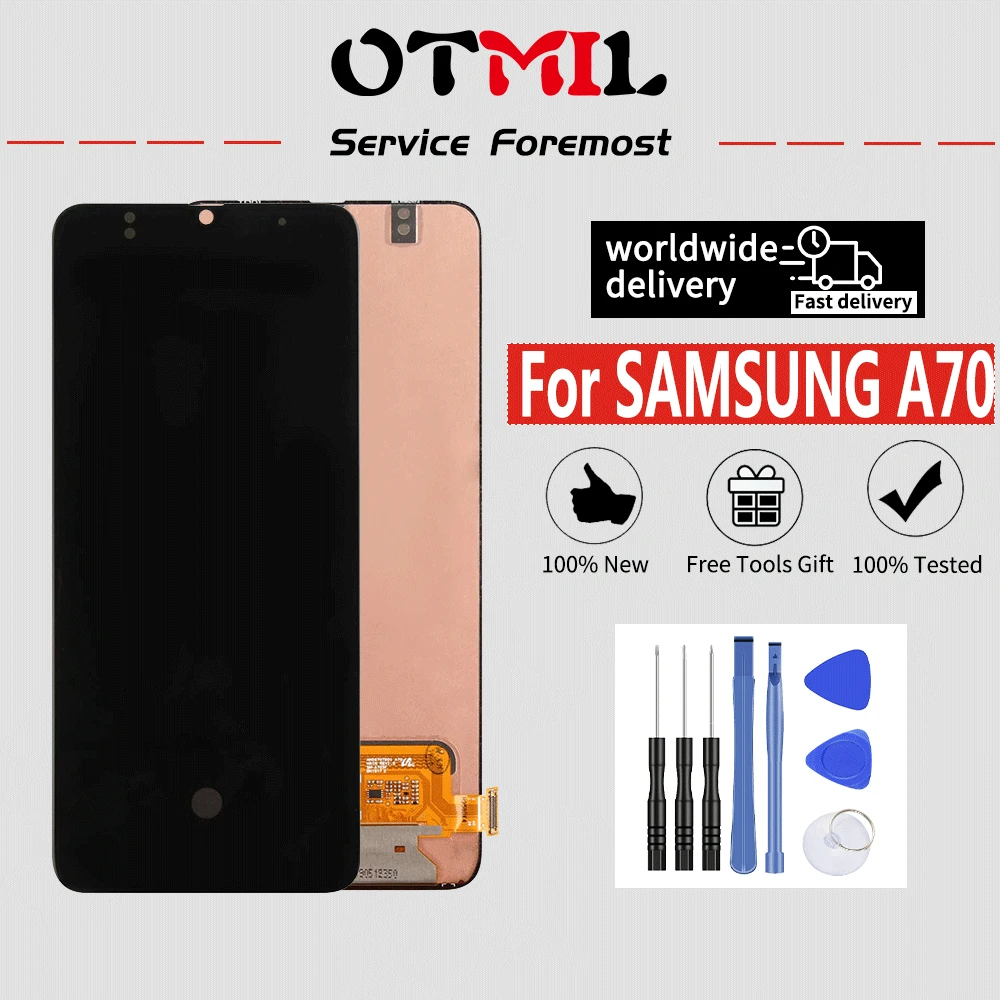OTMIL 6," Super amoled для samsung galaxy A70 ЖК-дисплей кодирующий преобразователь сенсорного экрана в сборе SM-A705F/DS lcd для samsung A70 lcd#1