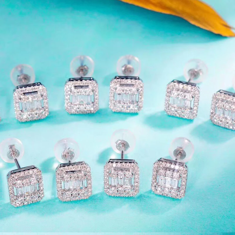 AEAW GF Алмаз серьги 4,5 мм 0,4 карат каждого из белого золота 18 карат